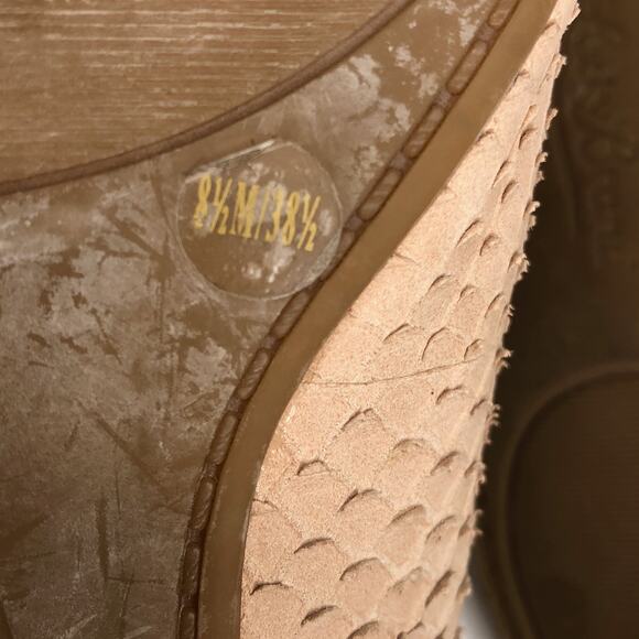 Lucky Brand Nude Beige Lizard Print Slip On Ballet Flat Loafer Size 8.5 - Picture 9 of 9